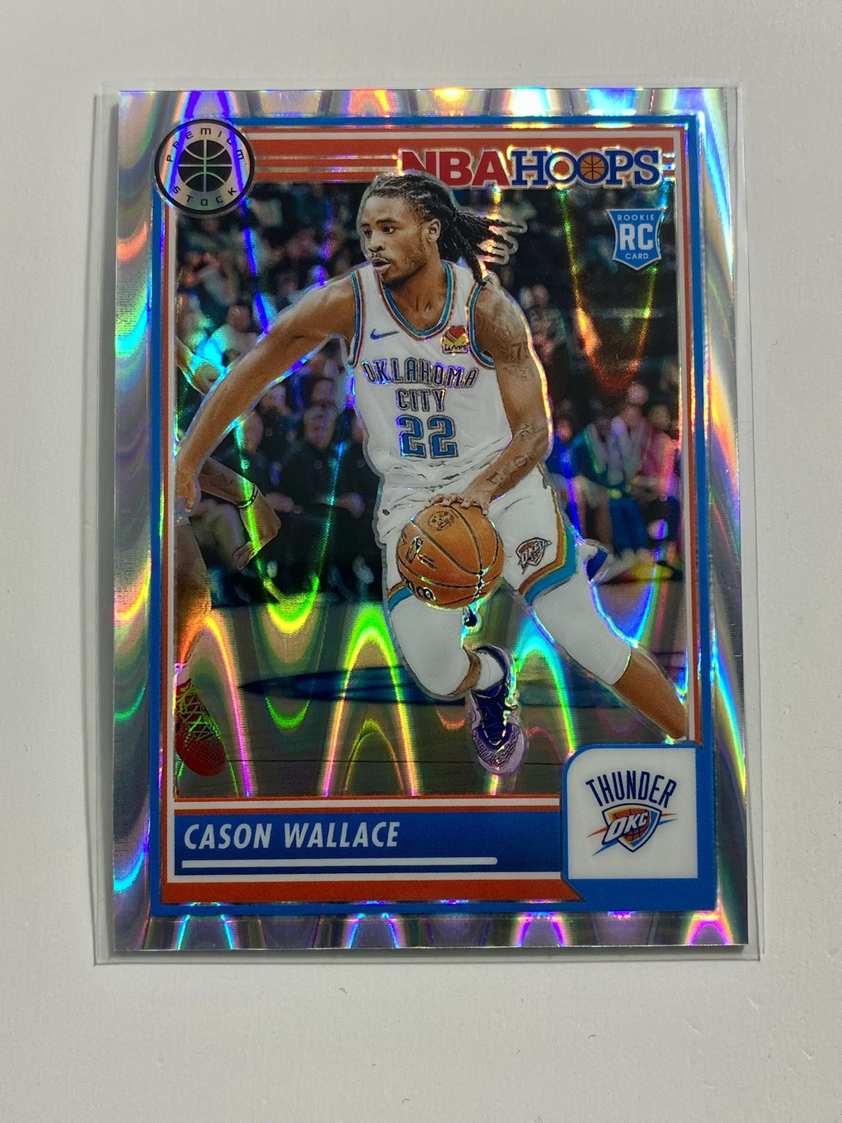 2023-24 Panini NBA Hoops Premium Stock Cason Wallace #76 Seismic Prizm RC