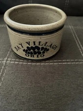 Vtg Bay Village Ohio Salt Glaze Stoneware Crock