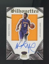 2014-15 Panini Preferred Silhouettes Nick Young Lakers GU Jersey AUTO 32/60