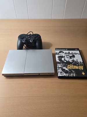 Silver PlayStation 2 Slim (SCPH-90001) tested & working with 1 Game