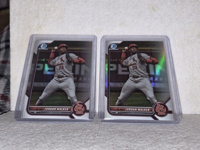 (X2) Jordan Walker ''Bowman Chrome Prospects''   REFRACTORS 2022 Bowman Chrome...