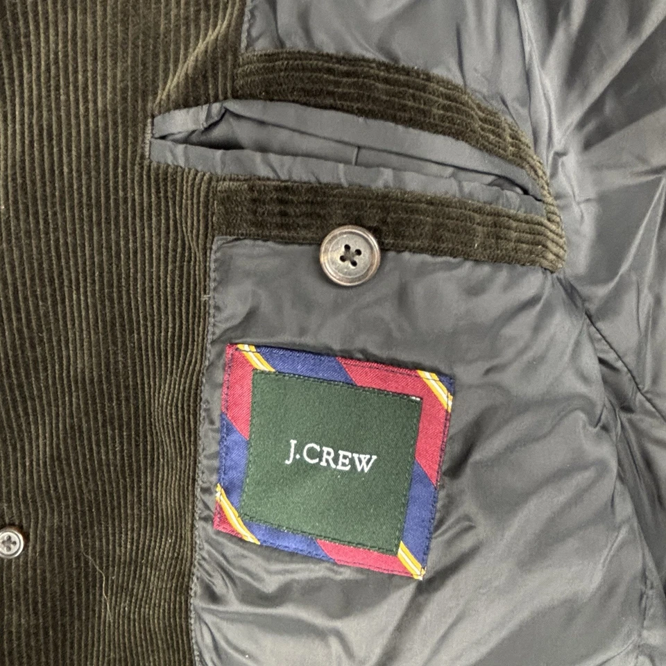 Vintage J. Crew Corduroy Blazer Brown Mens Large Suede Elbow Patch Jacket - Image 3 of 4