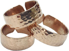 Set of 3 Hand Forged Pure Copper Rings. Made with 100 Pure Raw Untreated Copper