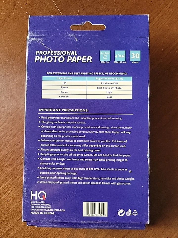 3 NEW HQ Professional Glossy 4x6 10.5 mil Photo Paper 30 Sheet each box SEALED - Image 3 of 4