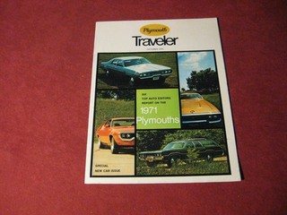 1970 Plymouth Traveler 1971 New Cars Sales Brochure Booklet Catalog Original Old