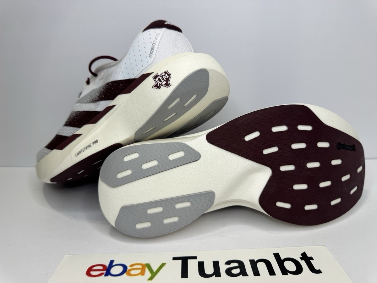 Size 12 - Adidas Adizero EVO SL Mens Running Shoes JQ4566 Texas A&M Aggies NCAA Size 10.5 - NCAA x adidas Adizero Evo SL Texas A&M for sale  main image 2