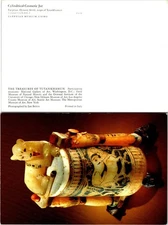 Treasures of Tutankhamun Postcard Egyptian Museum Cairo Cylindrical Cosmetic Jar