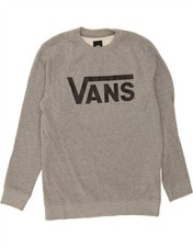 VANS Womens Graphic Sweatshirt Jumper UK 14 Large Grey Cotton WR06