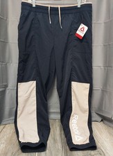 Reebok Womens Cuffed Focus Track Pants Workout Drawstring Pockets NWT / LARGE
