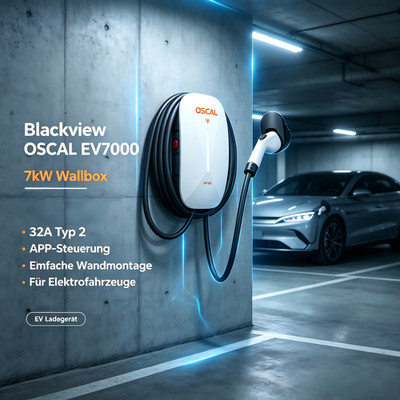 Blackview OSCAL EV7000 EV Ladegerät 7kW Ladestation APP mit 32A Typ 2 Wallbox