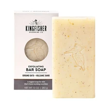 Kingfisher Co. Men's Exfoliating Bar Soap, Sandalwood & Black Pepper 10 oz.