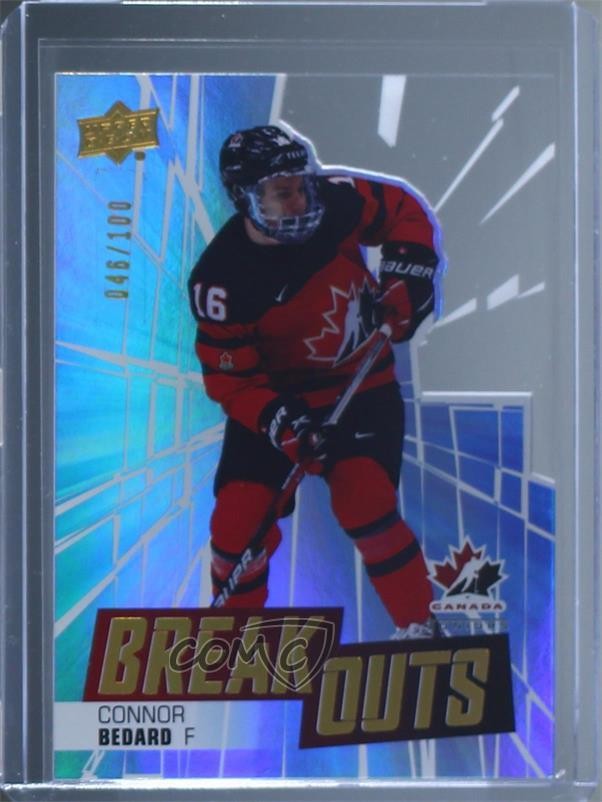 2022 Upper Deck Team Canada Juniors Breakouts 46/100 Connor Bedard #TCB-4 qe7