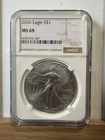2026 American Silver Eagle NGC MS69 $1 BU 1 oz .999 Silver Coin