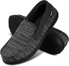 Men's Memory Foam Moccasin Slippers Warm Plush Indoor Outdoor House Shoes Gift