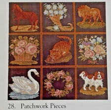 Needlepoint Kit Victorian "Patchwork Pieces" Elizabeth Bradley Full Kit VTG RARE