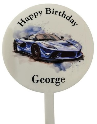 Personalisierter Acryl Sportwagen Tortenaufleger Geburtstag Hochzeit Feier