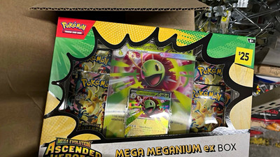Pokemon TCG Ascended Heroes Mega ex Box Lot of 3 ,Meganium, Emboar , FERALIGATR