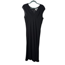 Vintage Bob Mackie Studio Black Rhinestone V-Neck Maxi Dress Sleeveless Gown