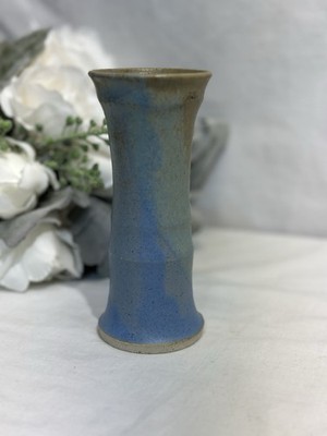 Studio Art Pottery Hand Thrown Ceramic Drip Glazed Vase 5.5  T Artist Signed SJS