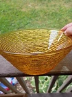 Vintage Anchor Hocking Soreno Glass Amber  Serving Bowl 8.5"