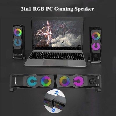 2in1 PC Gaming Speakers Anvil Aux 3.5mm USB Stereo 2.0 Subwoofer Soundba