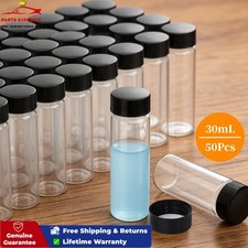 New 1oz Clear Glass Vials with Lid 50pcs 30ml Screw Caps Liquid Sample Bottle