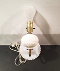 Vtg 50s White Milk Glass Hobnail Wall Sconce Electric Wall Light Fixture TESTED