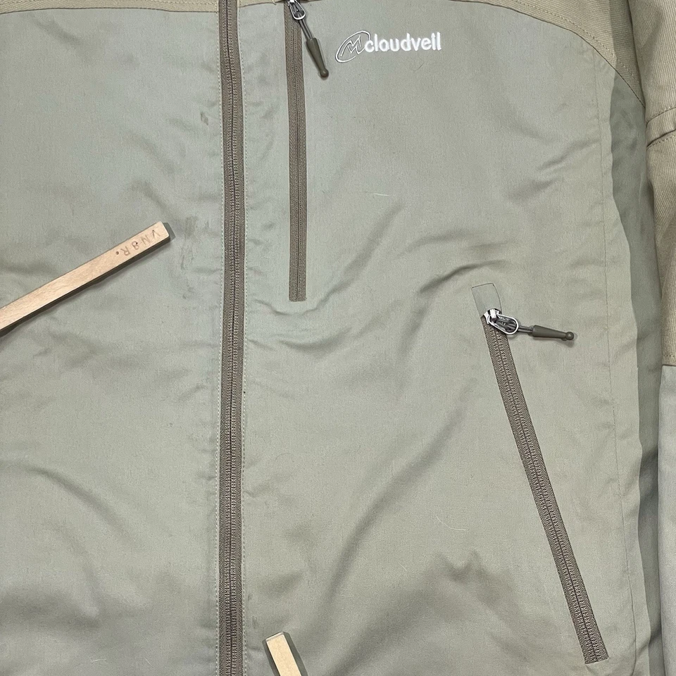 Cloudveil Softshell Jacket Mens XL Windstopper Primaloft Zip Up Coat Khaki Green - Image 3 of 4