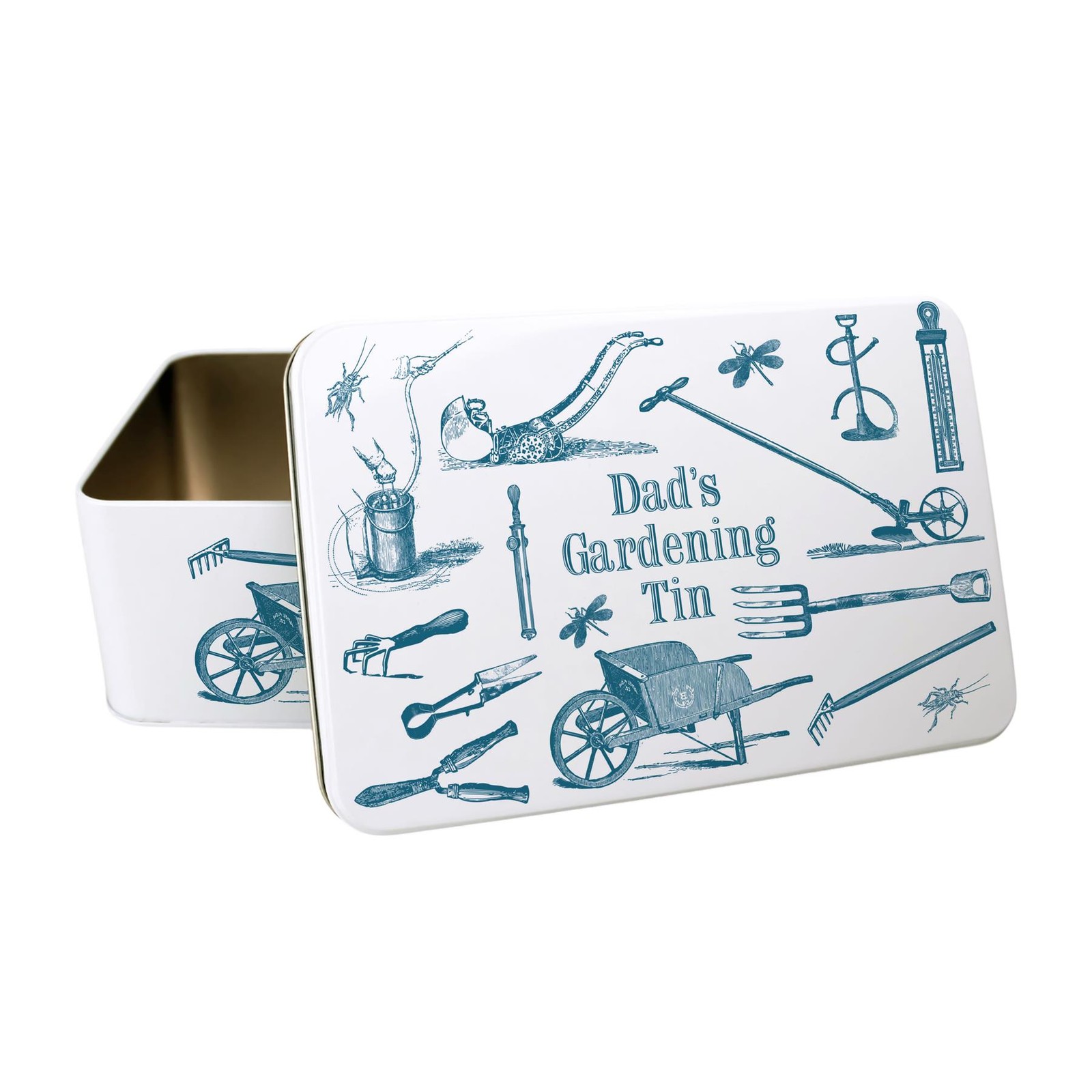 Dads Gardening Tin - Vintage Garden Tool/Seed Storage Box Gifts for Fathers Day view 2