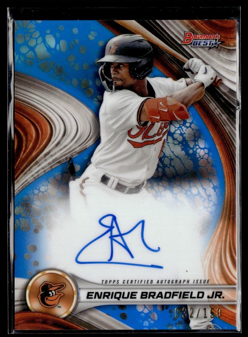 2024 Bowman's Best Blue Refractor Enrique Bradfield Jr Auto /150 Baltimore