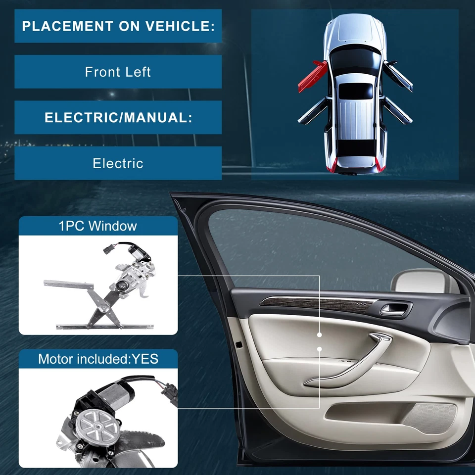 适用于 1996 - 1999 年 2000 - 2007 年福特金牛座动力车窗调节器带电机前驱动器 — 第 2/4 张图片