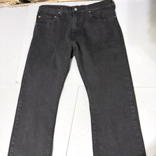 Levi's 517 Jeans Mens 34 31 Black Wash Denim Boot Cut Stretch New