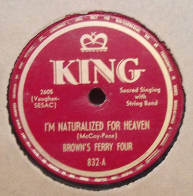 Brown's Ferry Four - On The Jericho Road - 1950 Sacred Hillbilly 78 on KING