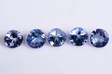 Lot 5 Pieces Tanzanite 3.5mm 0.83ct Round Cut Gemstones