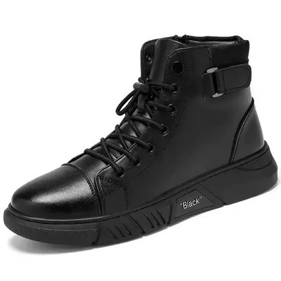 Wear-resisting Pu Leather Work Boots High-top Comfortable Ankle Boots for Men