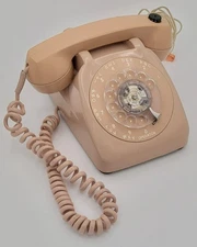 Vintage Automatic Electric Beige Rotary Phone w/ Handset Volume Control TESTED!