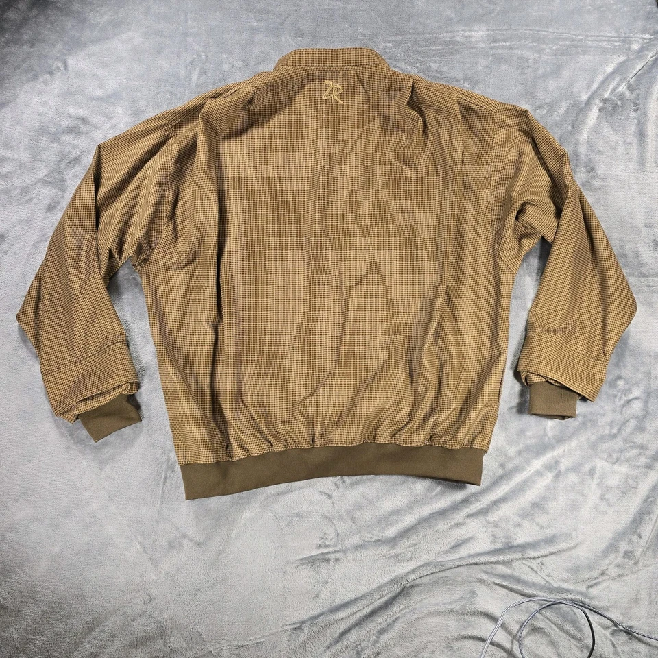 Zero Restriction Windshirt Mens XL Brown Houndstooth Microsuede Golf Performance - Image 3 of 4