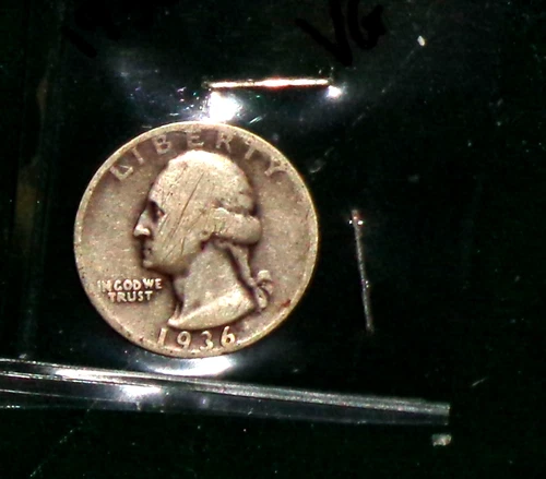 1936-S SILVER WASHINGTON HEAD QUARTER - GRADES - "FINE"