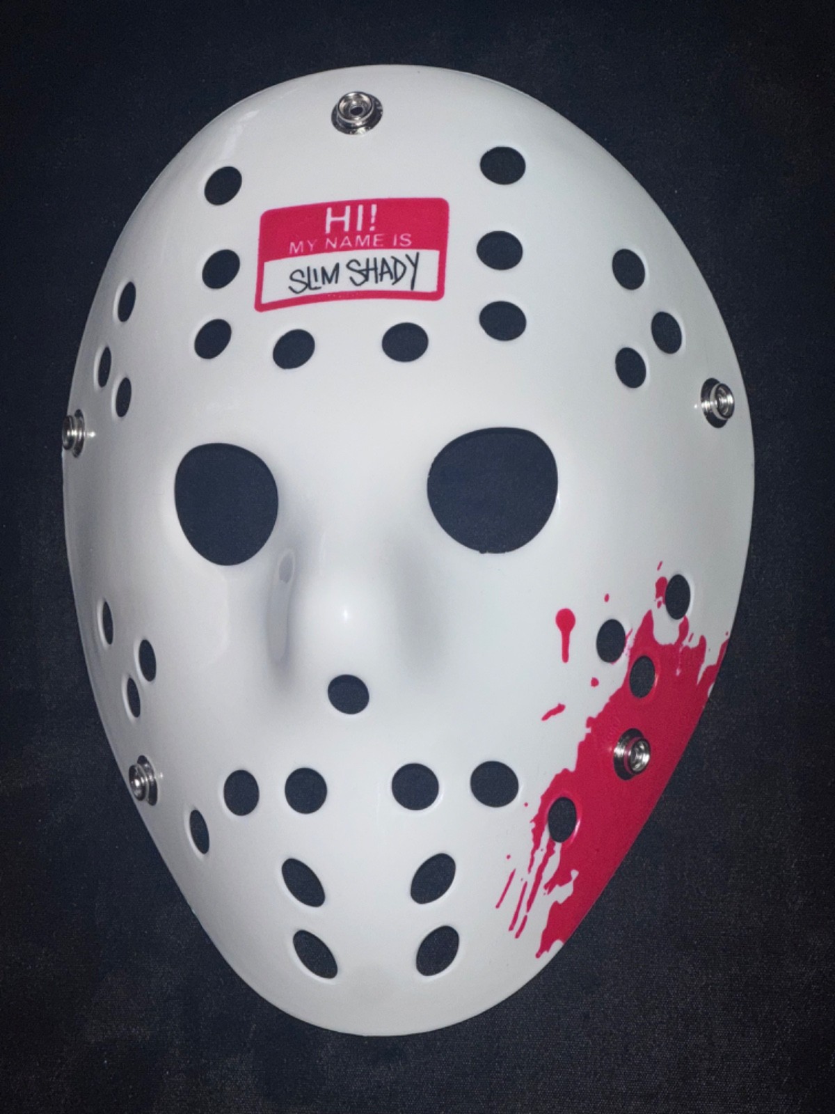 Eminem Slim Shady "Hi! My Name Is" Jason Vorhees Friday the 13th Hockey Mask New