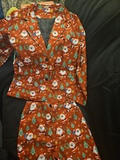 New Kids Santa Claus Suit Blazer  Pants Size XL Santa All Over