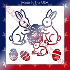 Plastic Stencil - Easter Bunny w/Eggs MB306  6", 8", 10" or 12" 