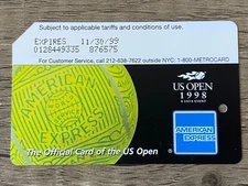 Rare 1998 US Open NYC MTA MetroCard American Express 1st year Tennis USTA MINT 