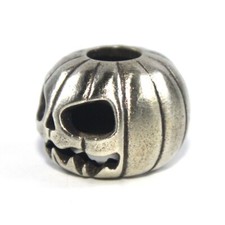 2pcs White Copper Halloween Pumpkin Lanyard Bead For Knife Bracelet Beads