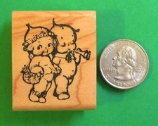 Kewpie Twins, Wood Mounted Rubber Stamp