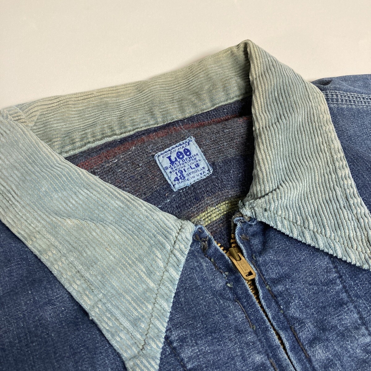 Vintage Lee 191-LB 48R Jelt Denim Jean Lined Work Chore Vintage Lee 191-LB 48R Jelt Denim Jean Lined Work Chore