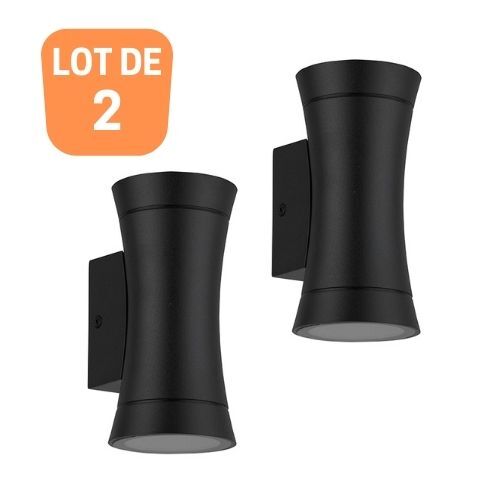 Applique extérieure MULIER lot de 2 luminaires premium étanches en aluminium noir