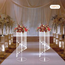 10x Crystal Grand Wedding Flower Stand 60cm Tall Centerpiece Stand Backdrop Deco