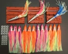 3 Bullet Head Molds (100 g, 90 g, 80 g) + 3D eyes + 12 Trolling Skirts