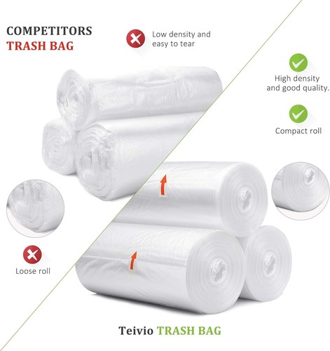 2.6 Gallon 220 Counts Strong Trash Bags Garbage Bags by , Bathroom Trash Can Bin - Picture 5 of 11