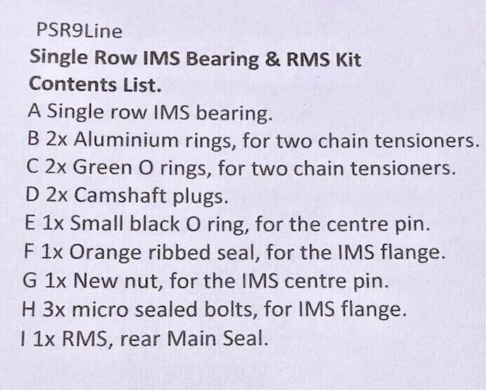 IMS BEARING REPLACEMENT SINGLE ROW KIT PORSCHE M96 911 Boxster 996 997 Carrera. - Image 4 of 4